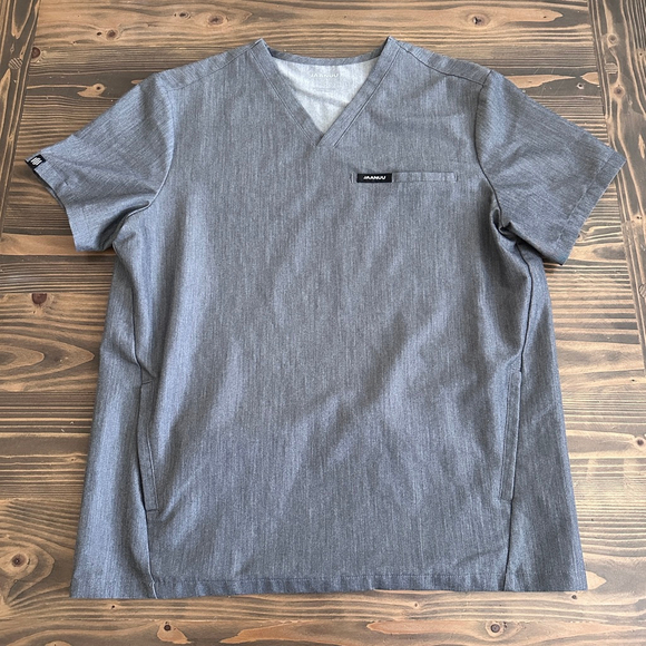JAANUU Tops - Jaanuu Scrub Top Mens M Gray V Neck 3 Pocket Stretch Medical Uniform